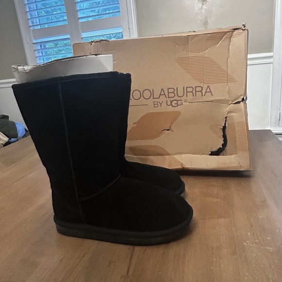 Koolaburra by UGG K Koola Tall Boots Womens Size 4 Black Suede Faux Fur Bootie - Picture 1 of 9
